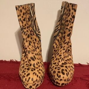 Gianni Bini Animal Print Ankle Booties